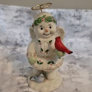 LENOX Fine China SNOWY ANGEL 24k Gold Trim 5 1/4"h Figurine